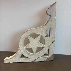 Antique Architectural Salvaged Wooden Star Corbel